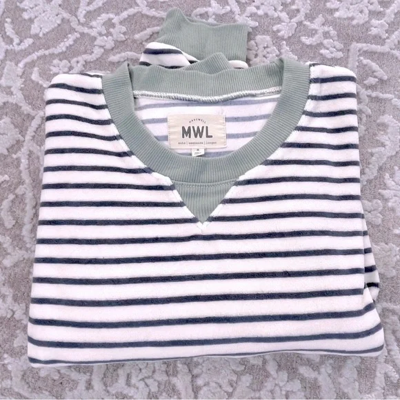 Madewell Black and White Striped Sweatshirt - Picture 12 of 15